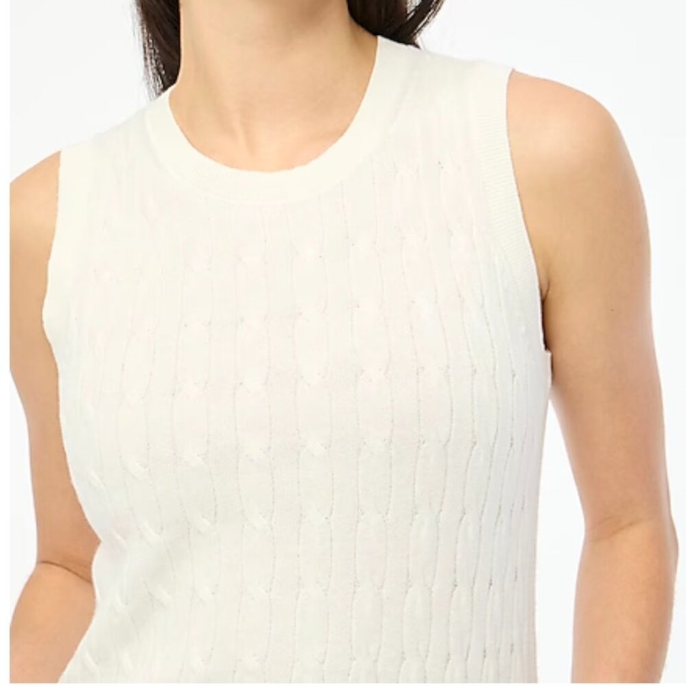 J Crew Cable Sweater Shell Ivory - XS